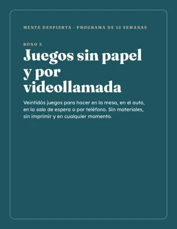 Tapa del bono Juegos sin papel y por videollamada